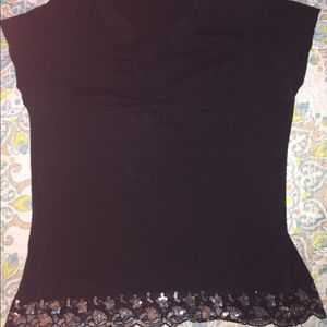 ⭐️🔥$5/20🔥 XL Outlaw Brand Black Sequined Tee⭐️
